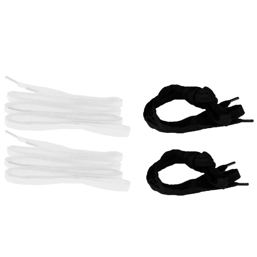 2 Pairs Replacement Skates Shoelaces Roller Skating Strings Black White