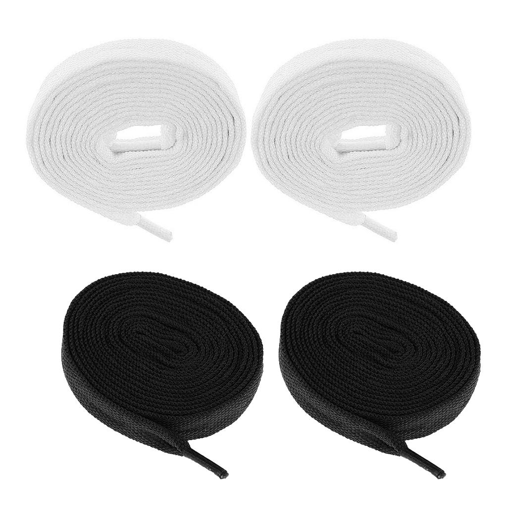 2 Pairs Replacement Skates Shoelaces Roller Skating Strings Black White