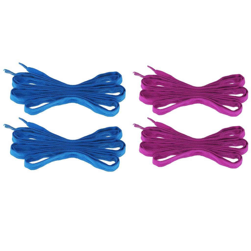 2 Pairs Replacement Skates Shoelaces Roller Skating Strings Blue Purple