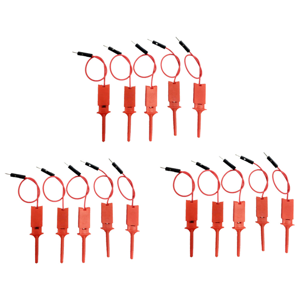 15 Pieces High Quality Test Test Hook Clip Test Probe For Logic Analyzer-Red