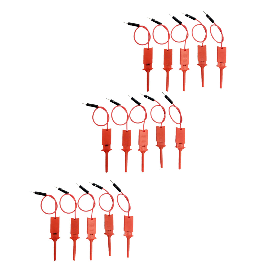 15 Pieces High Quality Test Test Hook Clip Test Probe For Logic Analyzer-Red