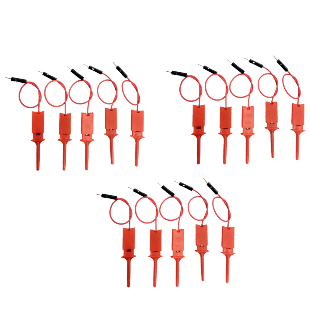 15 Pieces High Quality Test Test Hook Clip Test Probe For Logic Analyzer-Red