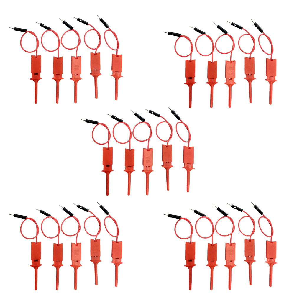 25 Pieces High Quality Test Test Hook Clip Test Probe For Logic Analyzer-Red