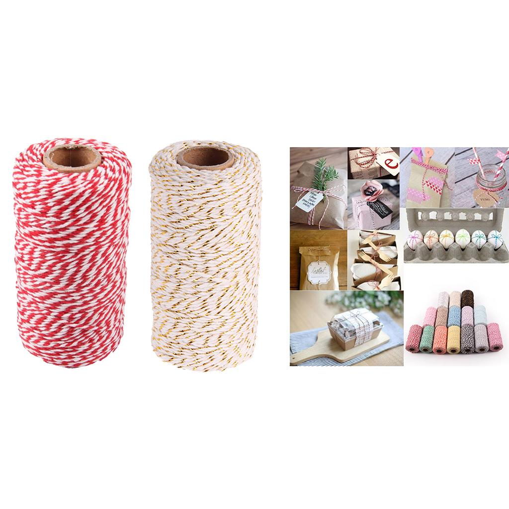 2 Roll Cotton Twine String Rope Cord for DIY Crafts Party Home Accessories