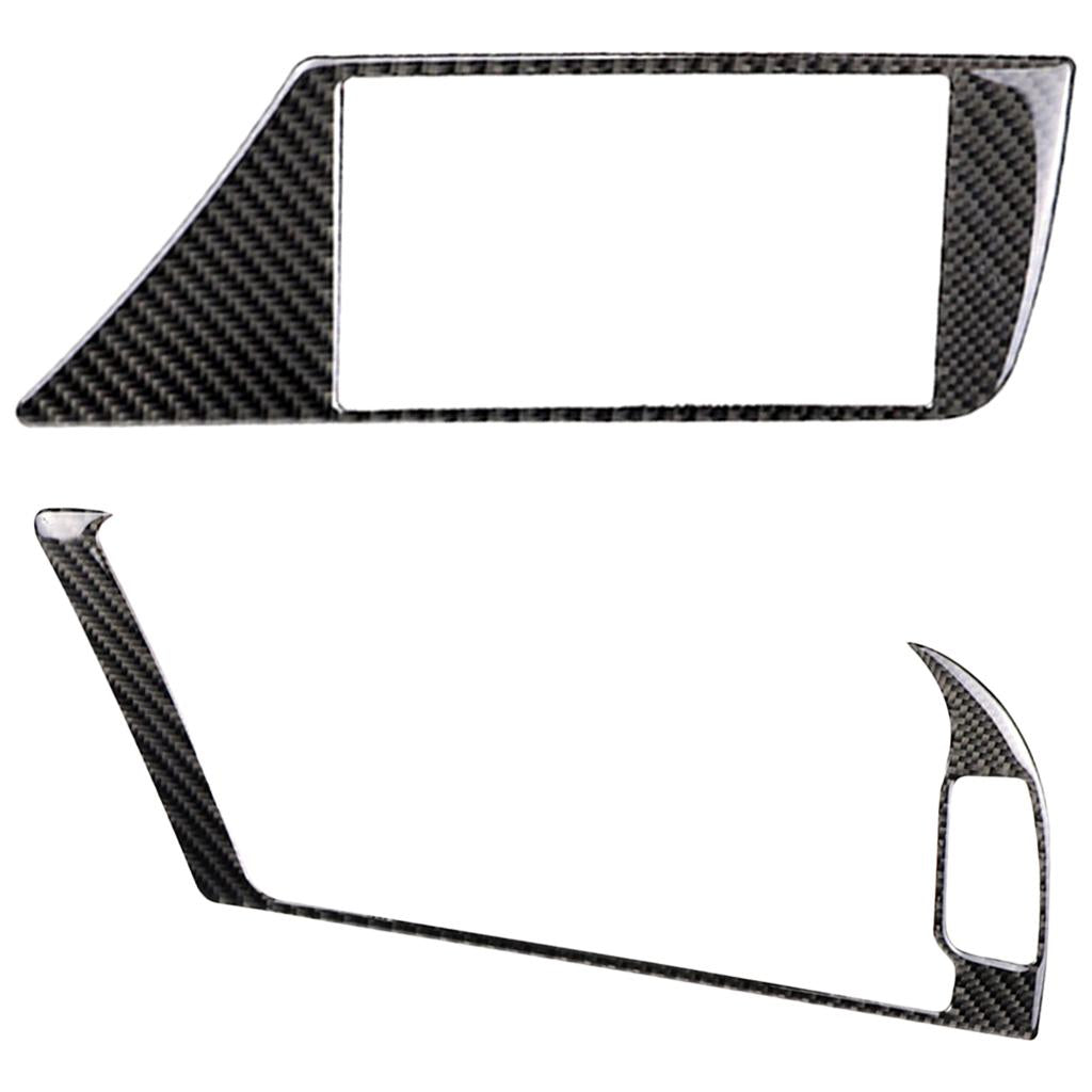 2x Carbon Fiber Car Outer Inner GPS Navigation Cover For Audi A4 B8 A5 09-16