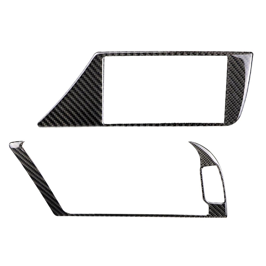 2x Carbon Fiber Car Outer Inner GPS Navigation Cover For Audi A4 B8 A5 09-16