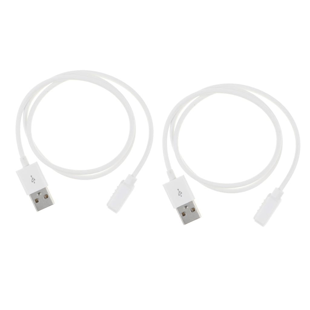 2 Pcs USB 2.0 to 4 PIN Magnetic Cable Charger Cord For Smart Watch Bracelet