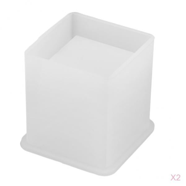 2 Square Silicone Mold Brush Pot DIY Resin Casting Jewelry Making Mould Tool