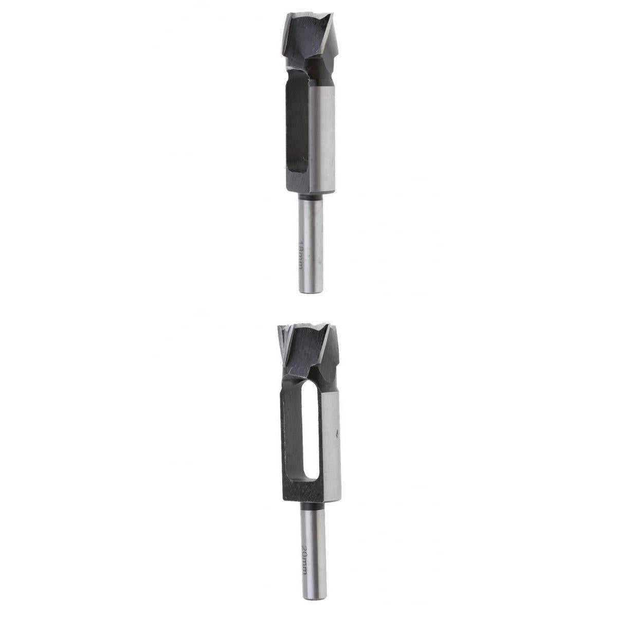 2Pcs (18mm&20mm)Tapered Snug Plug Cutters 13MM 1/2 Inch Shank +Tapered