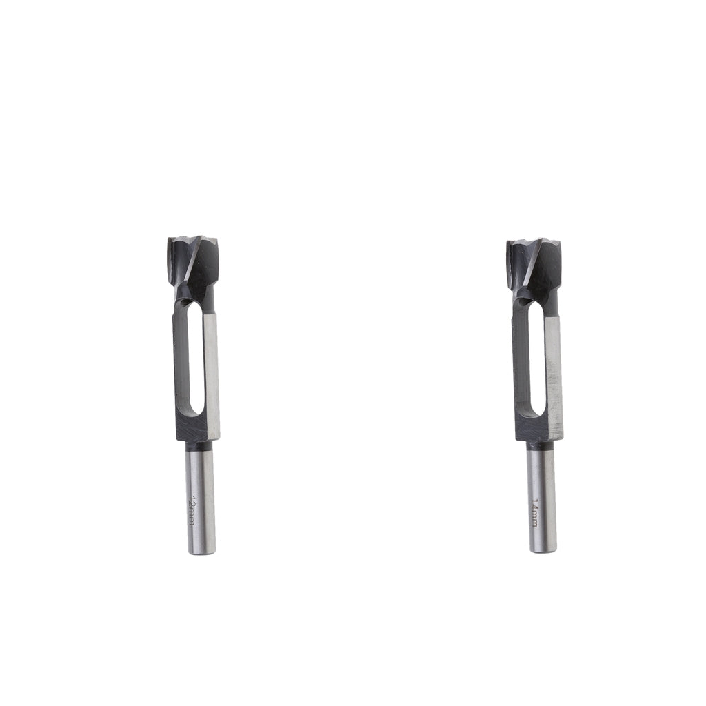 2Pcs (14mm&12mm)Tapered Snug Plug Cutters 13MM 1/2 Inch Shank +Tapered