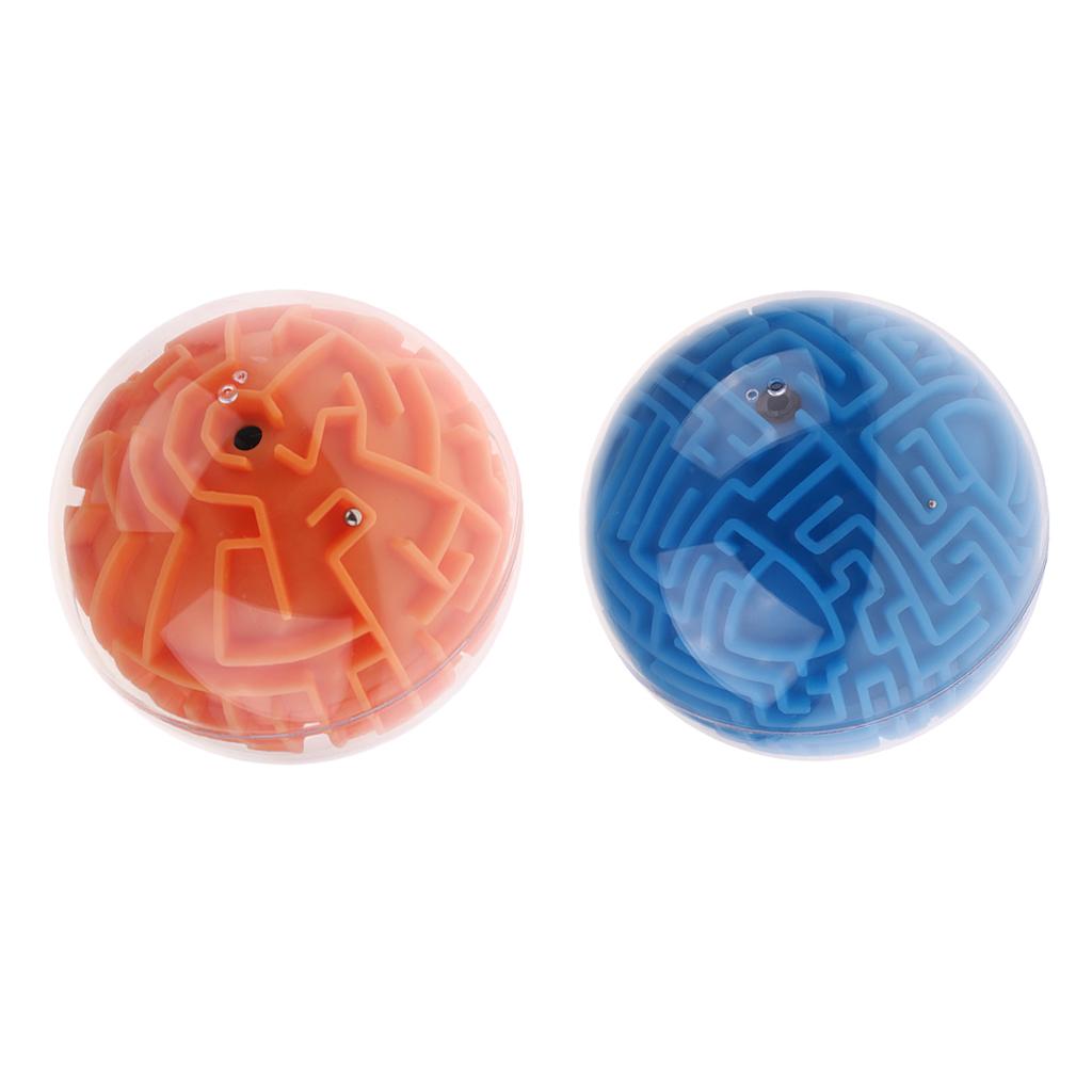 2pcs 3D Maze Ball Magic Ball Puzzle Brain Maze Game Kids Educational Toy