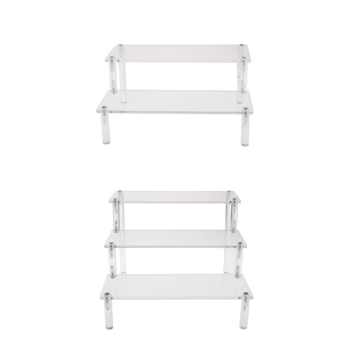 2pc Acrylic Cosmetics Storage Rack Detachable Model Figures Display Stand