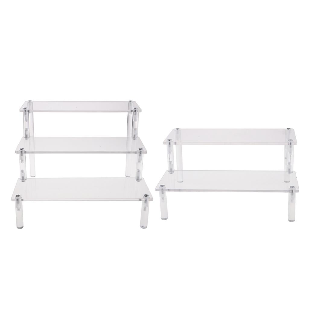 2pc Acrylic Cosmetics Storage Rack Detachable Model Figures Display Stand