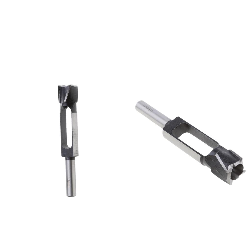 2Pcs (16mm&14mm)Tapered Snug Plug Cutters 13MM 1/2 Inch Shank +Tapered