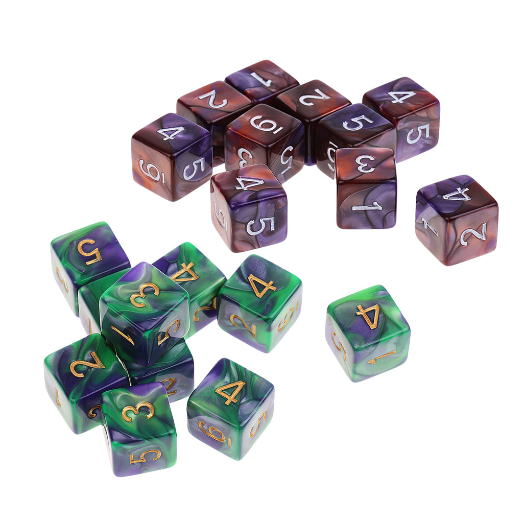20x 6 Sided Dice D6 Polyhedral Dice for Dungeons and Dragons Table Games