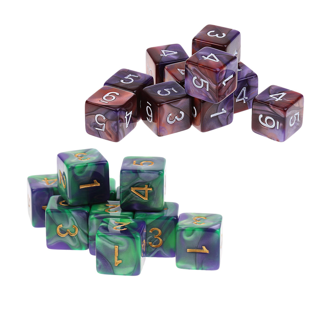 20x 6 Sided Dice D6 Polyhedral Dice for Dungeons and Dragons Table Games