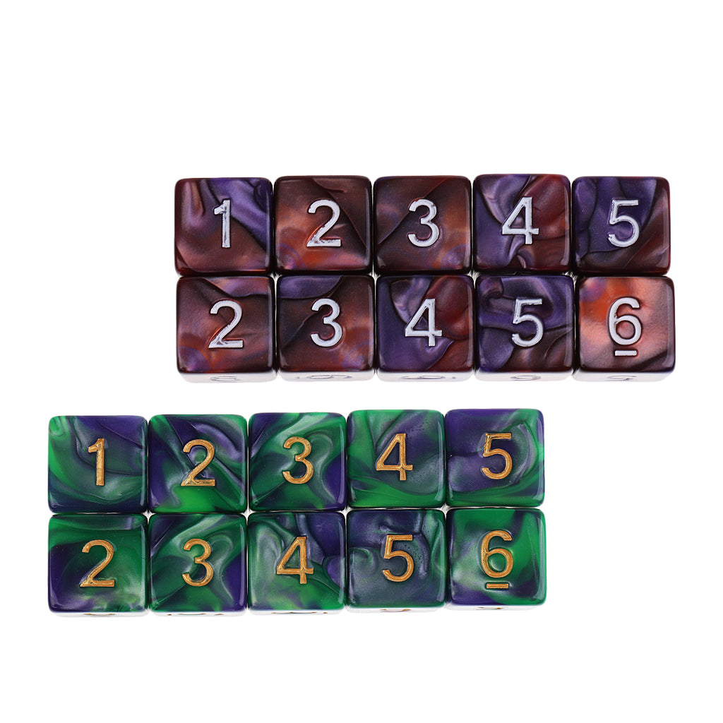 20x 6 Sided Dice D6 Polyhedral Dice for Dungeons and Dragons Table Games