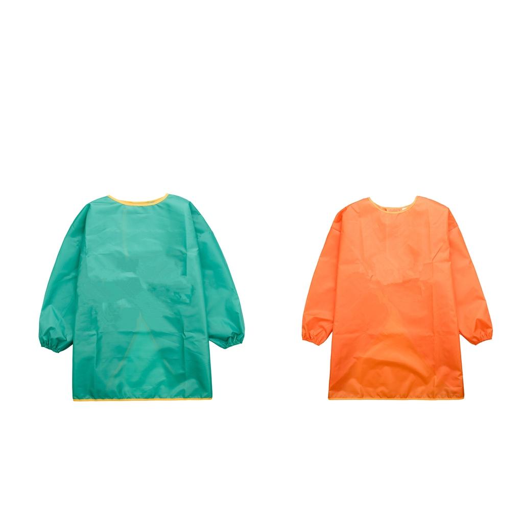 2Pcs Children Long Sleeve Drawing Painting Waterproof Smock orange green