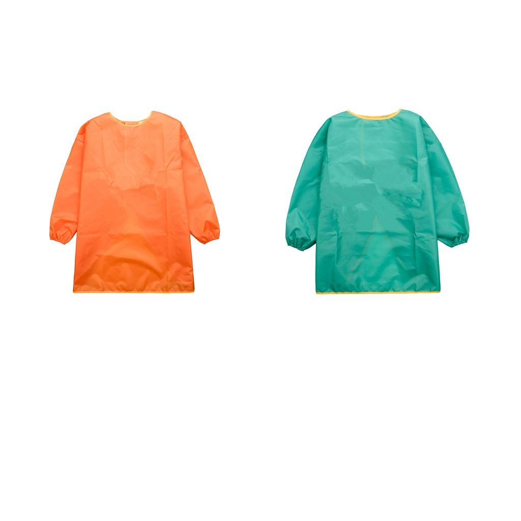 2Pcs Children Long Sleeve Drawing Painting Waterproof Smock orange green