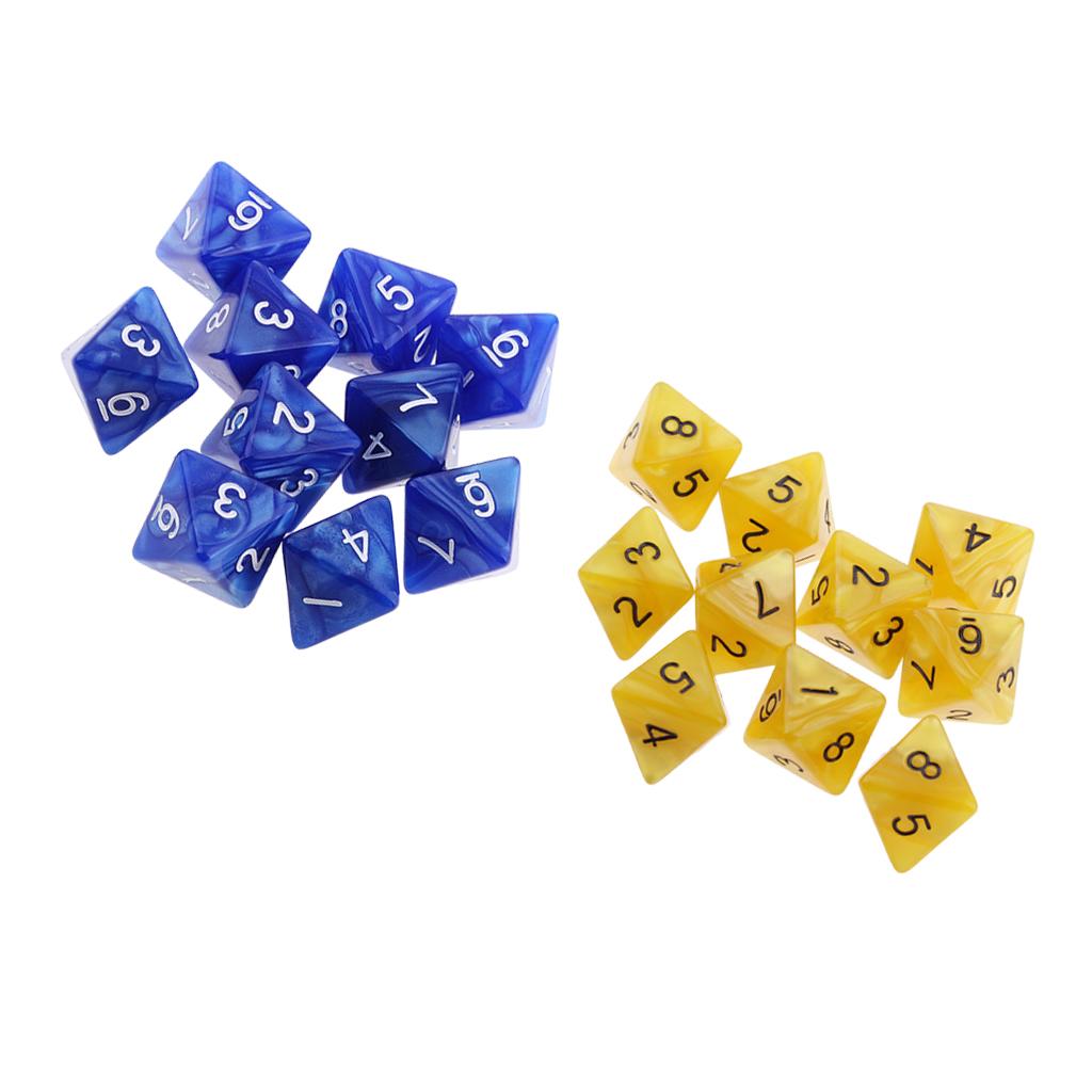 20Pcs 8 Sided Dice D8 Polyhedral Dice for Dungeons and Dragons TRPG Toys