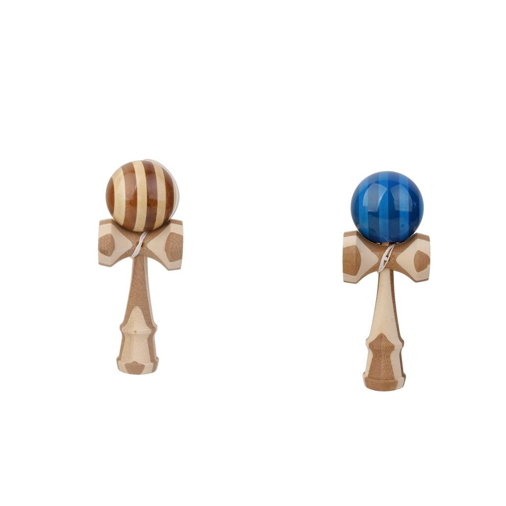 Bamboo Kendama Toys - Blue + Natural Wood