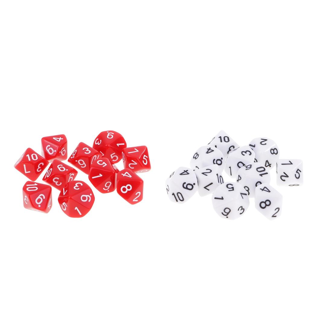 20pcs 10 Sided Dice D10 Polyhedral Dice Dies for Dungeons and Dragons Games