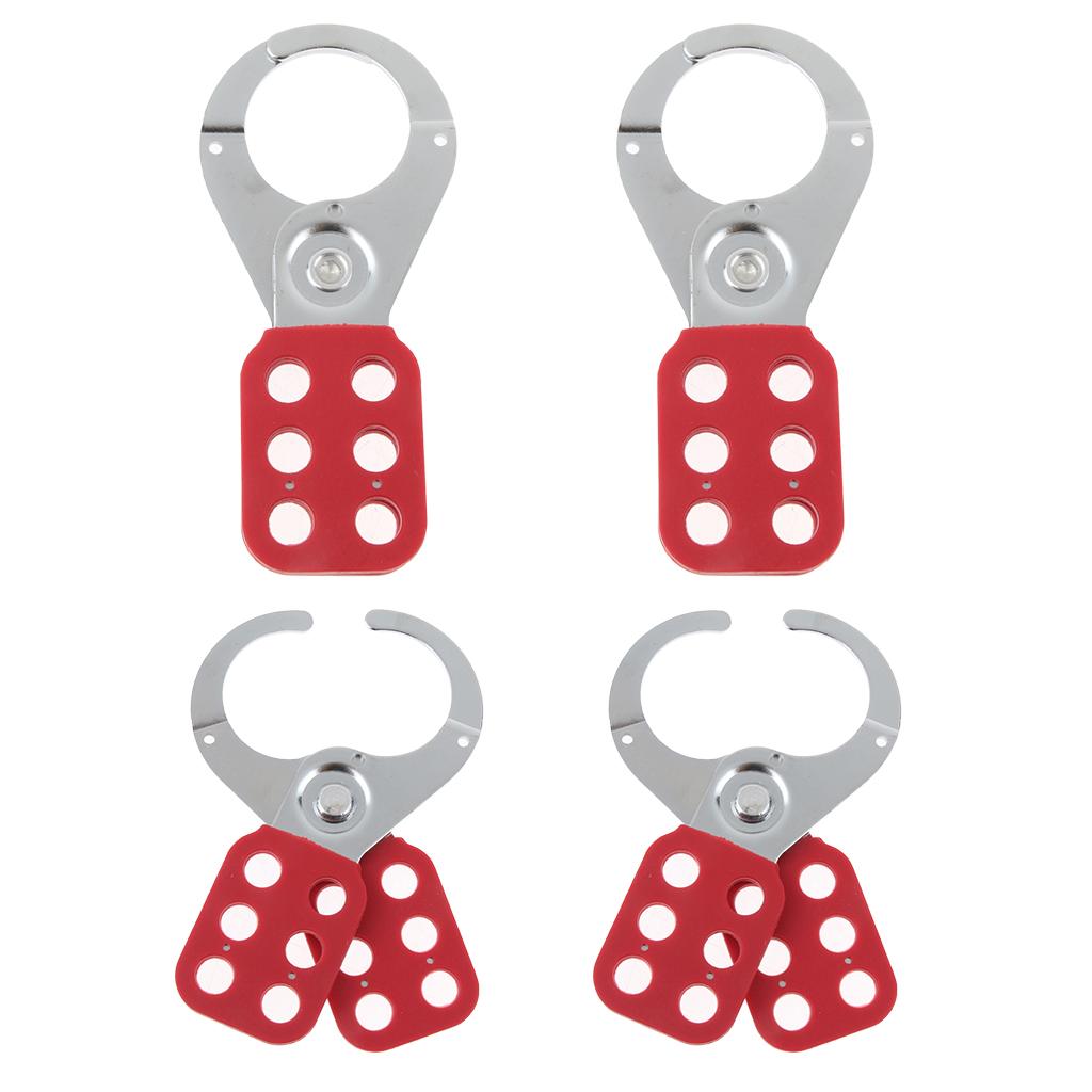 4pcs Steel Lockout Hasp With Tab 1.5 Inside Jaw Diameter"