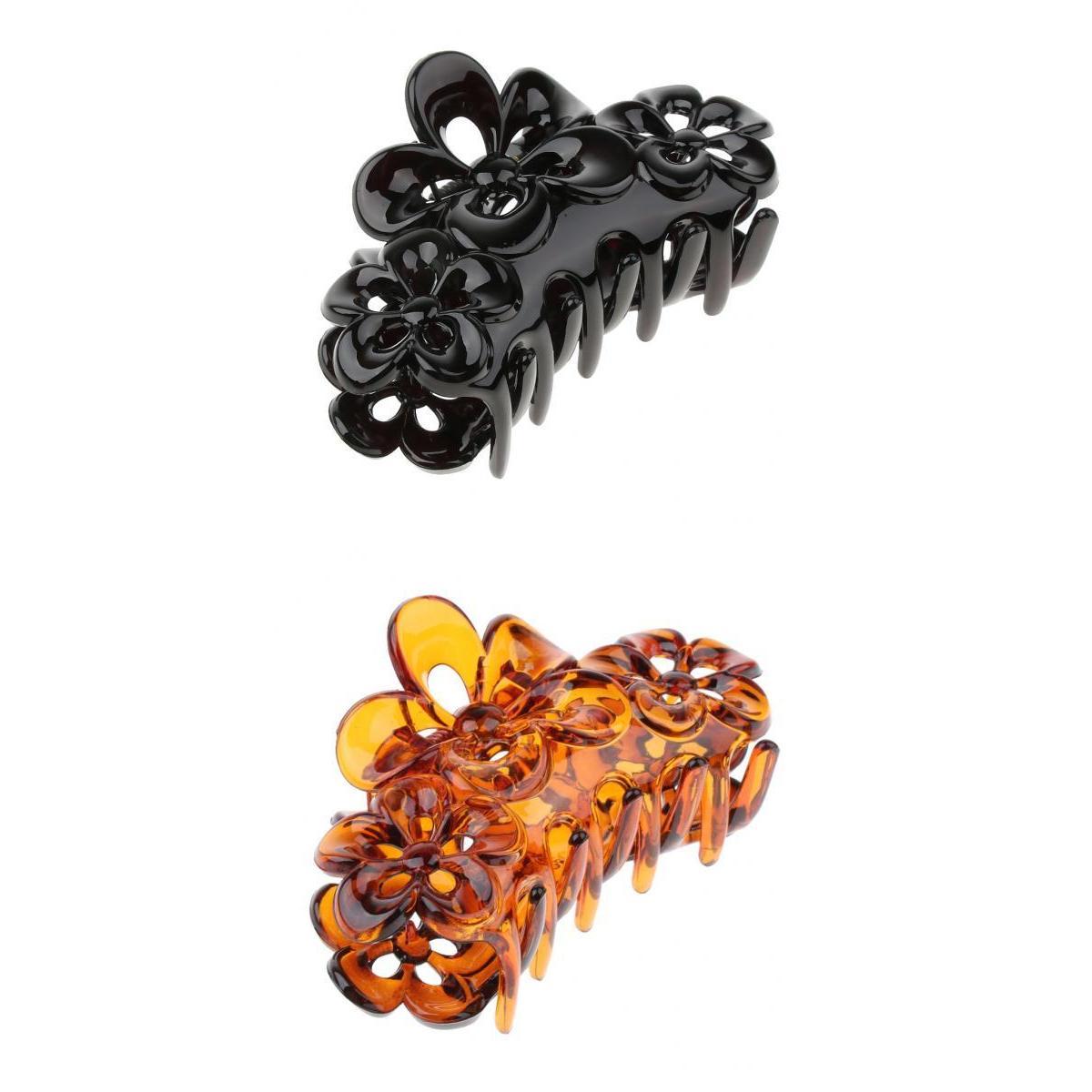 2x Womens Large Floral Hair Claw Clasp Grips Clips Accessories
