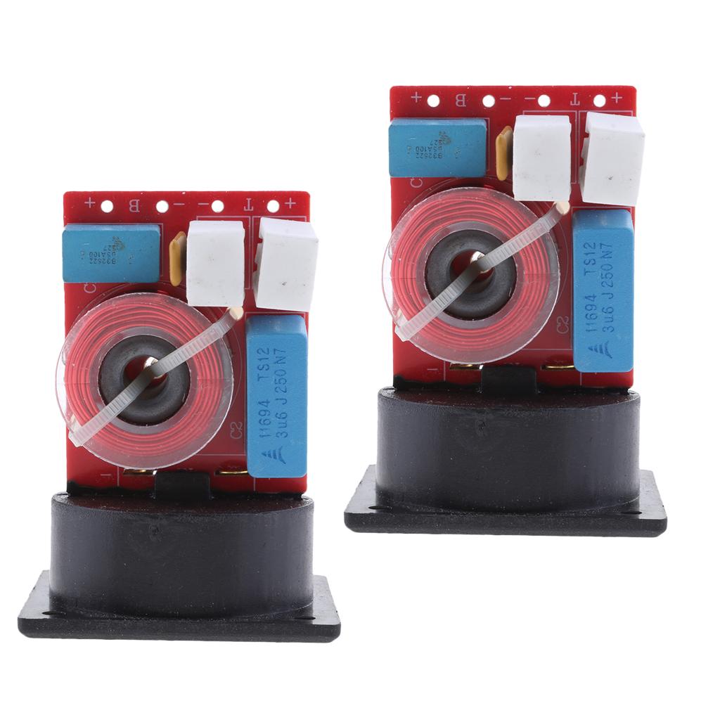 2Packs DIY 80W 2 Way Audio Filter Speaker Crossover Hi/Lo Frequency Divider