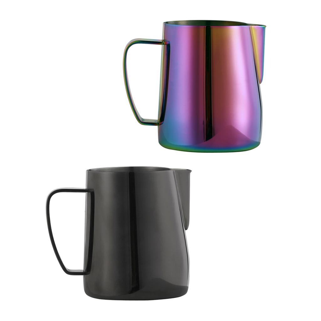 2pcs Espresso Milk Frothing Pitcher Stainless Latte Art Coffee Jug 350ml