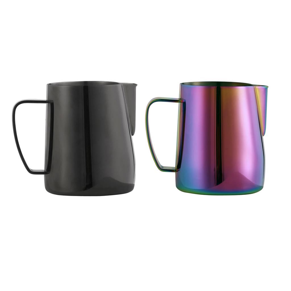 2pcs Espresso Milk Frothing Pitcher Stainless Latte Art Coffee Jug 350ml