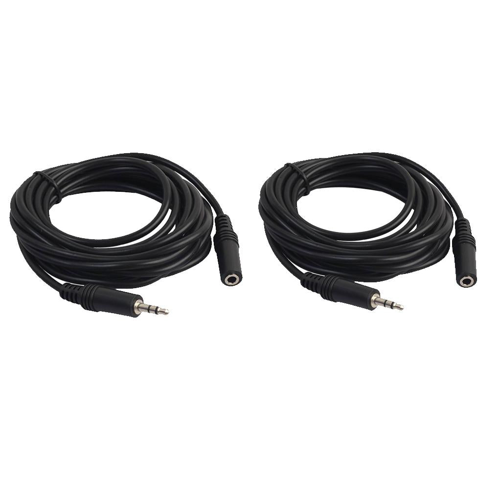 2x 3.5mm Jack Male to Female Audio Stereo Extension Aux Cable