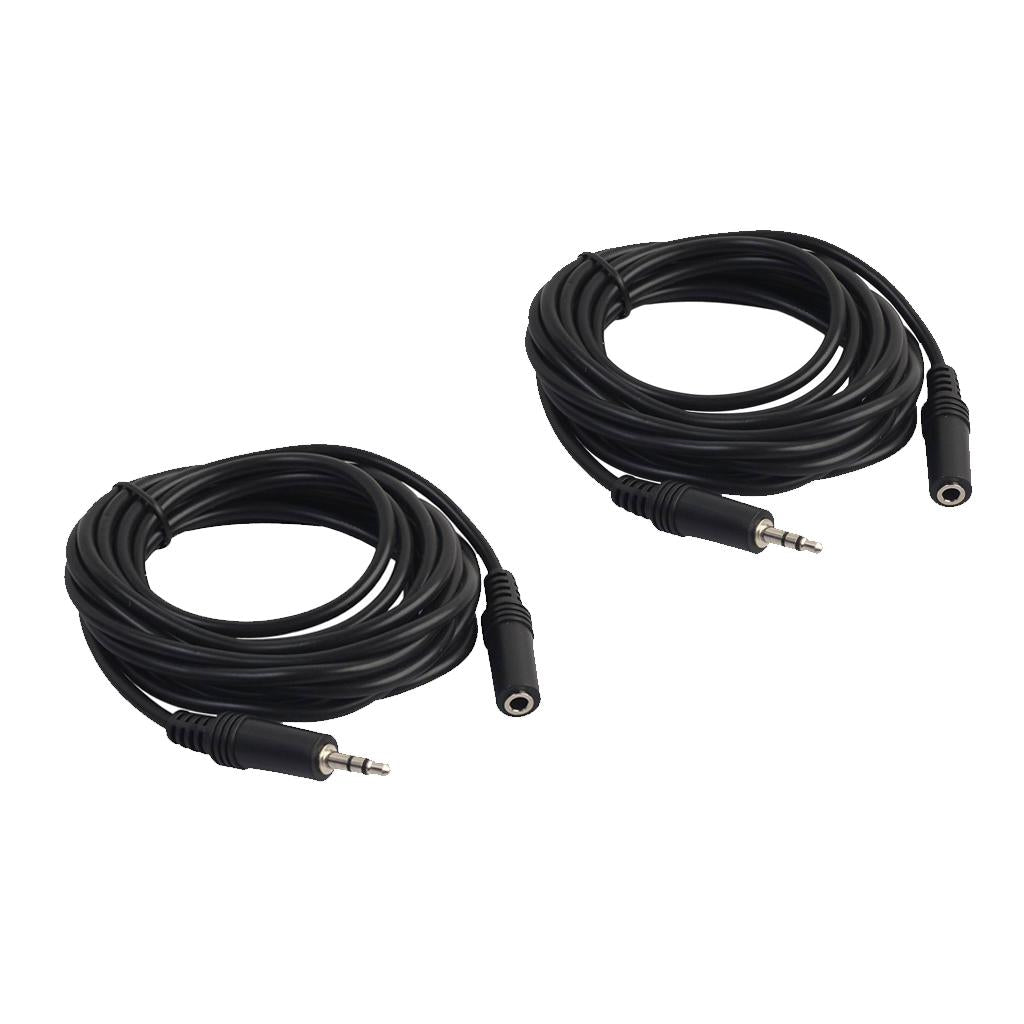 2x 3.5mm Jack Male to Female Audio Stereo Extension Aux Cable