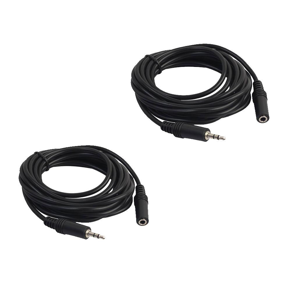 2x 3.5mm Jack Male to Female Audio Stereo Extension Aux Cable