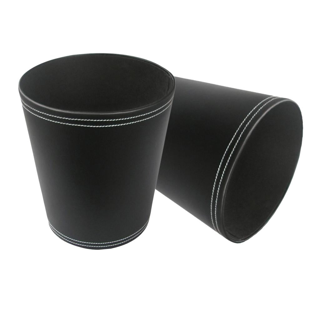 2pcs Waste Storage Paper Dust Rubbish Bin Bins Basket Home Office Black