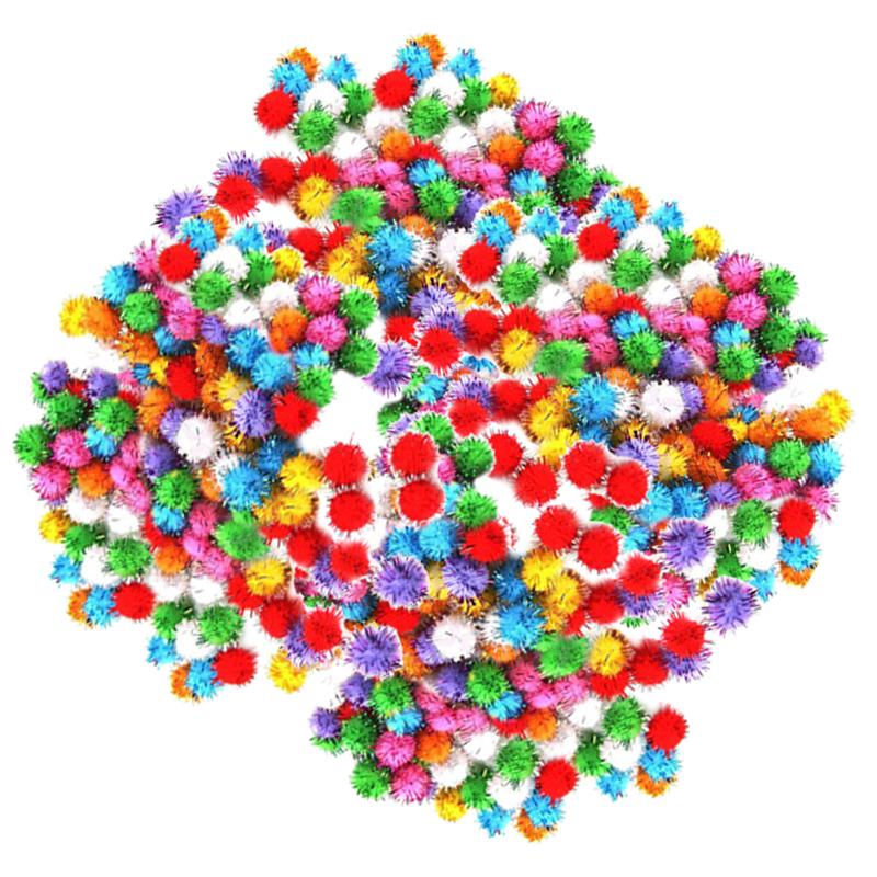 400Pcs Mini Colorful Sparkly Glitter Tinsel Pompom Balls Toy for Bird Parrot