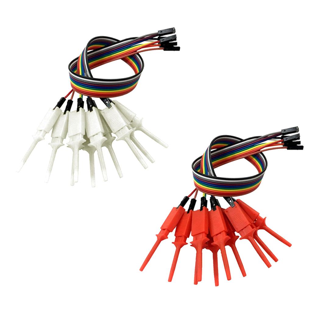 20 Pieces Logic Analyzer Cable Probe Test Hook Clip Line Red+White