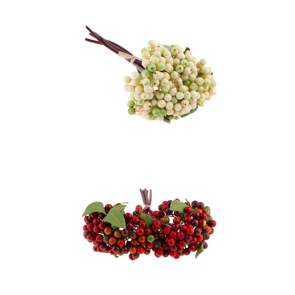 2 bunches Artificial Berries Bush Flower Plants Wedding Home Garden Decor