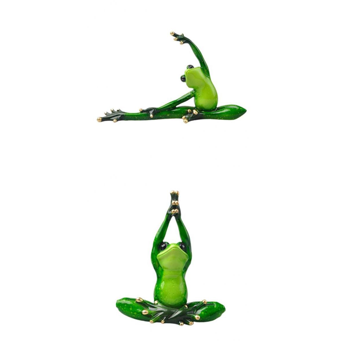 2x Resin Creative 3D Craft Frog Figurine Office Desk Car Dashboard Ornament