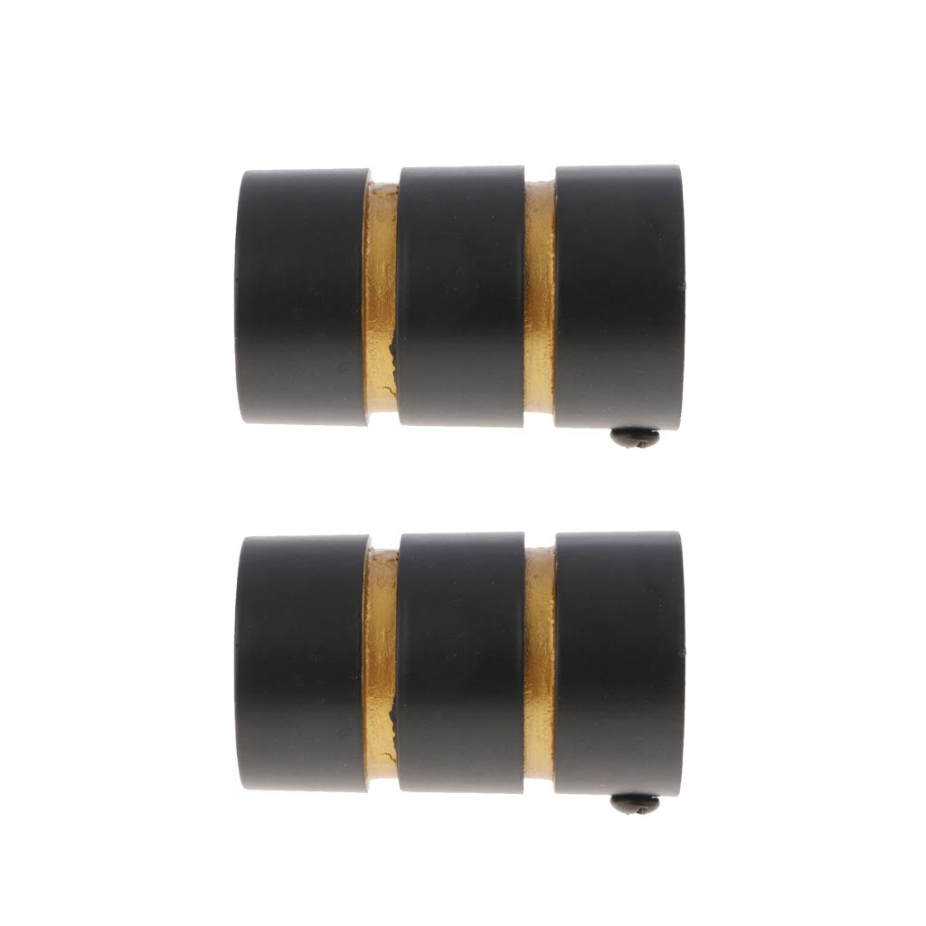 2Pcs Curtain Rod Head/Ends/Drapery Pole Finals Dia 28mm Black Cylinder