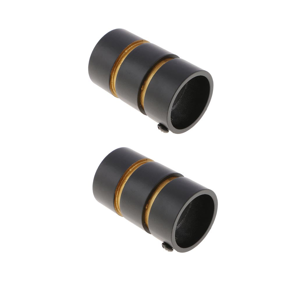 2Pcs Curtain Rod Head/Ends/Drapery Pole Finals Dia 28mm Black Cylinder