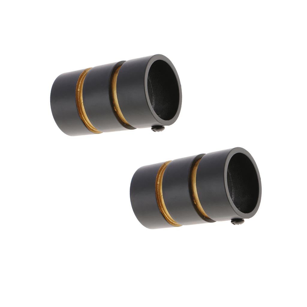 2Pcs Curtain Rod Head/Ends/Drapery Pole Finals Dia 28mm Black Cylinder