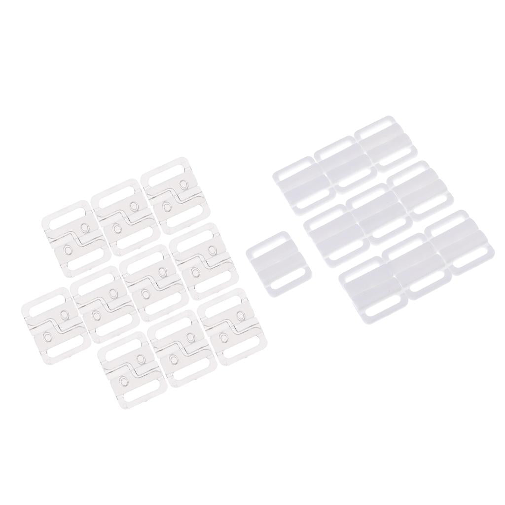 20pcs Plastic Bikini Bra Clips Hook Swimwear Clicker Bikini Accessories 14mm