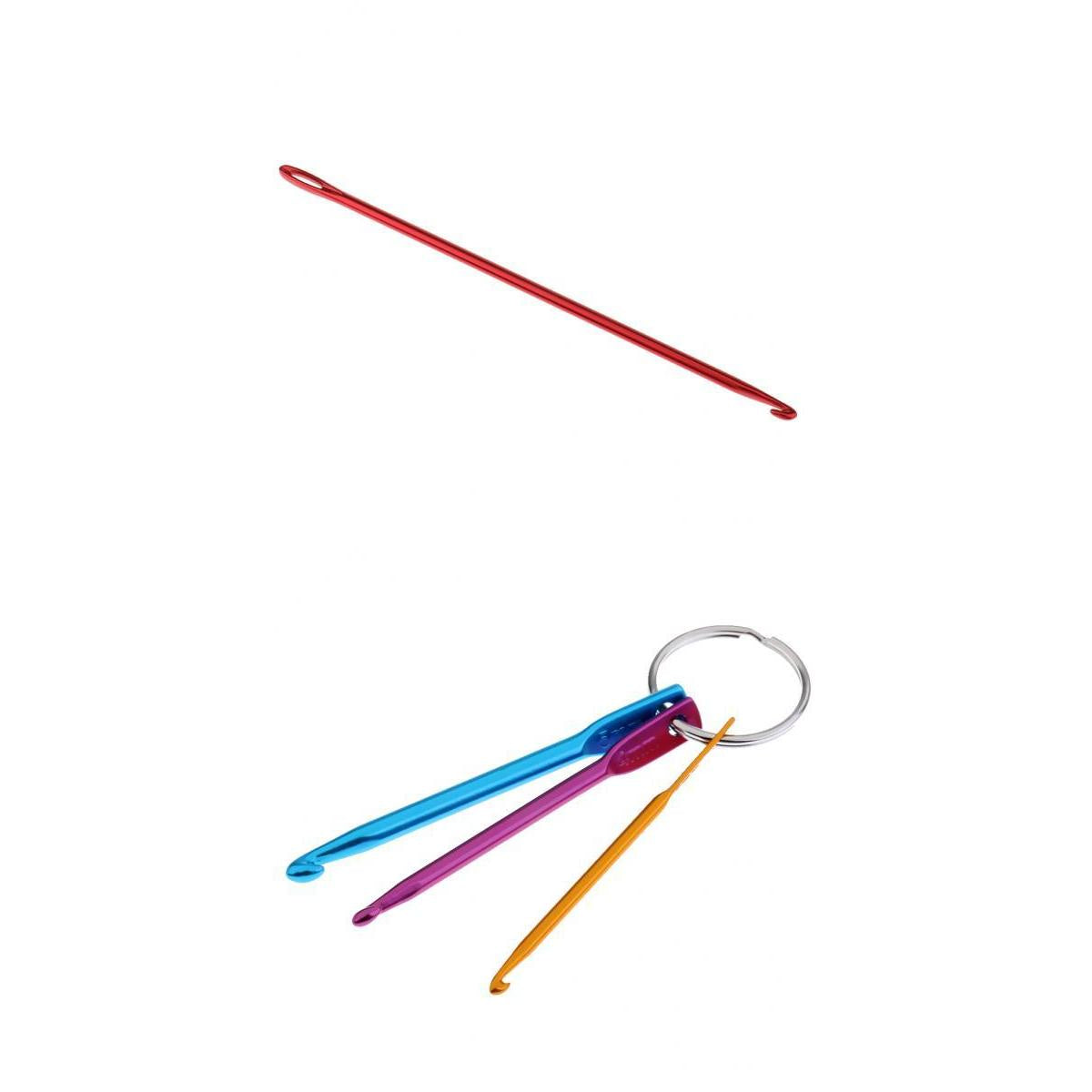 4pcs Mixed Single Point Aluminum Crochet Hooks Knitting Needles DIY Crafts
