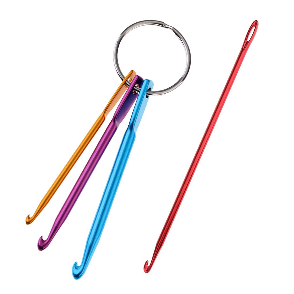 4pcs Mixed Single Point Aluminum Crochet Hooks Knitting Needles DIY Crafts
