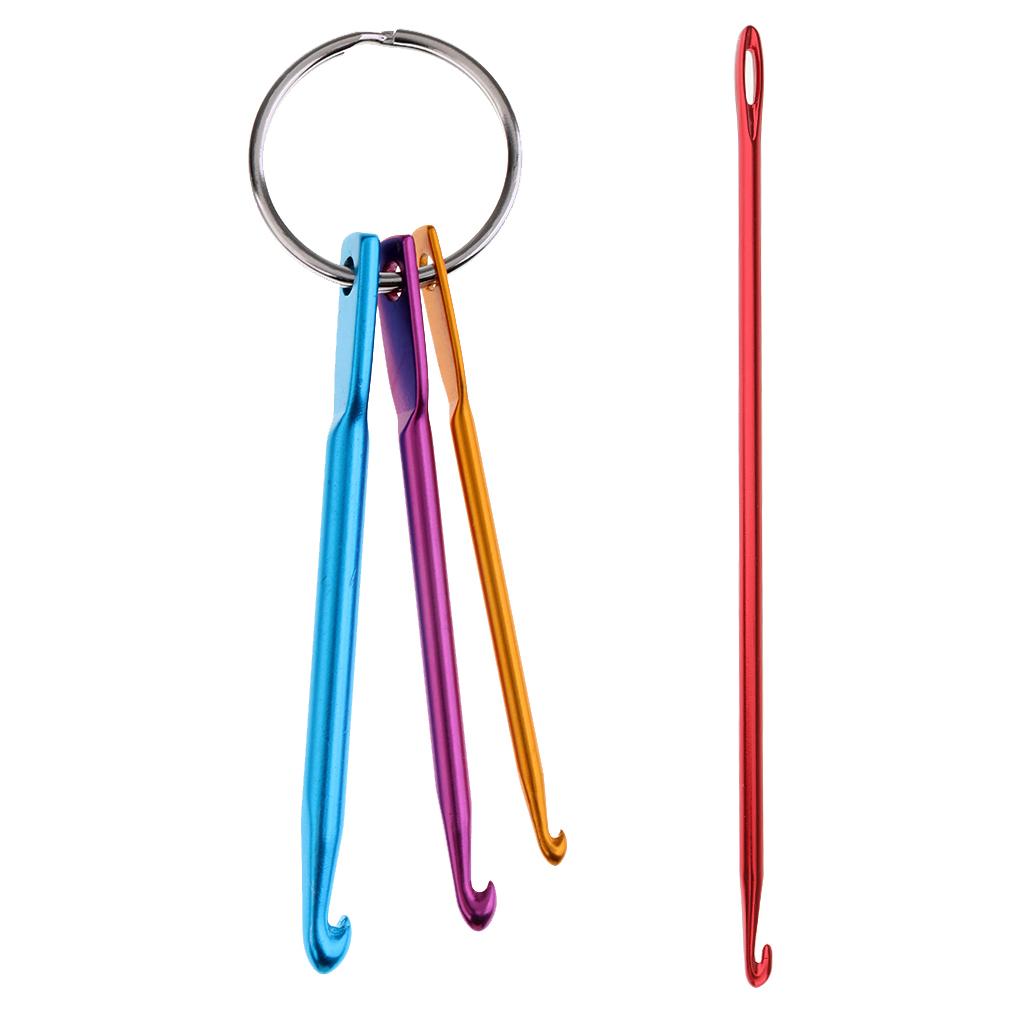 4pcs Mixed Single Point Aluminum Crochet Hooks Knitting Needles DIY Crafts