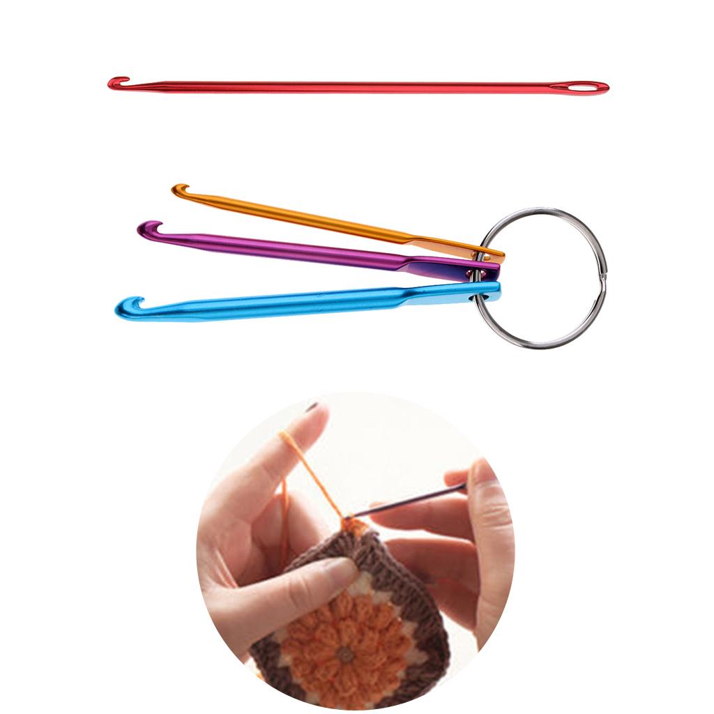 4pcs Mixed Single Point Aluminum Crochet Hooks Knitting Needles DIY Crafts