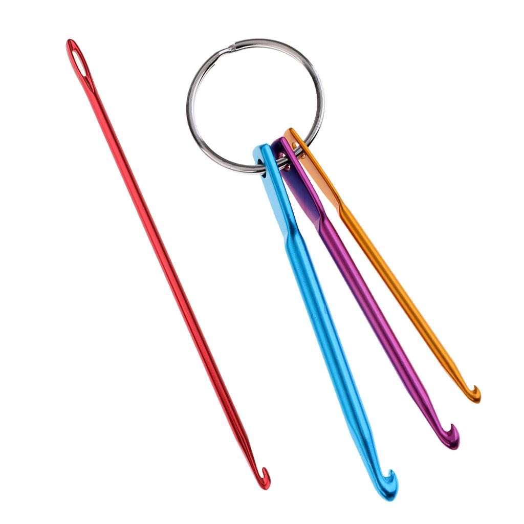 4pcs Mixed Single Point Aluminum Crochet Hooks Knitting Needles DIY Crafts