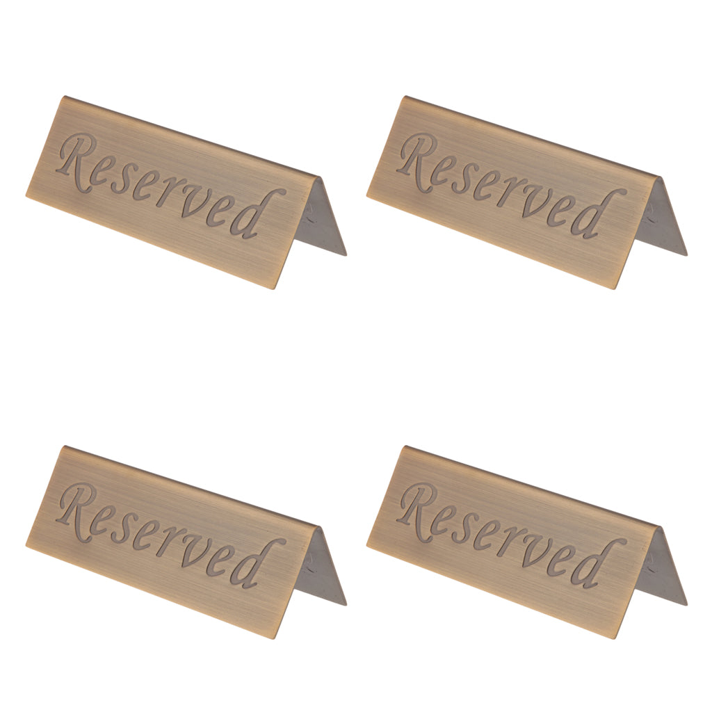 4pcs Stainless Steel Restaurant Reserved Holder Card Booked Stand Rack