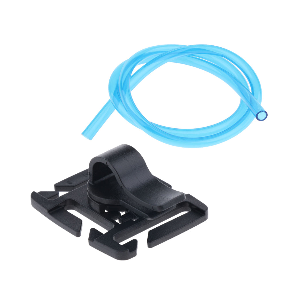 100cm Replacement Hydration Pack Drink Tube + Pipe Holder Buckle Black Blue